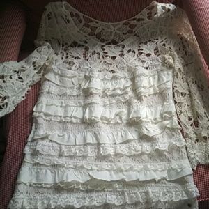 Upcycled lace top handmade sz 10